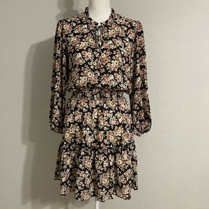 NWT DREW black floral dress size small.